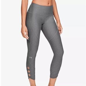 2/$30 Under Armour Gray HeatGear High-Rise Cutout Compression Crop Legging Sz M